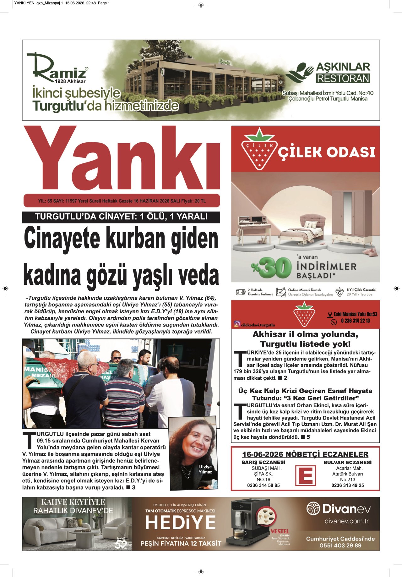 YANKI 16 HAZİRAN 2026 SALI