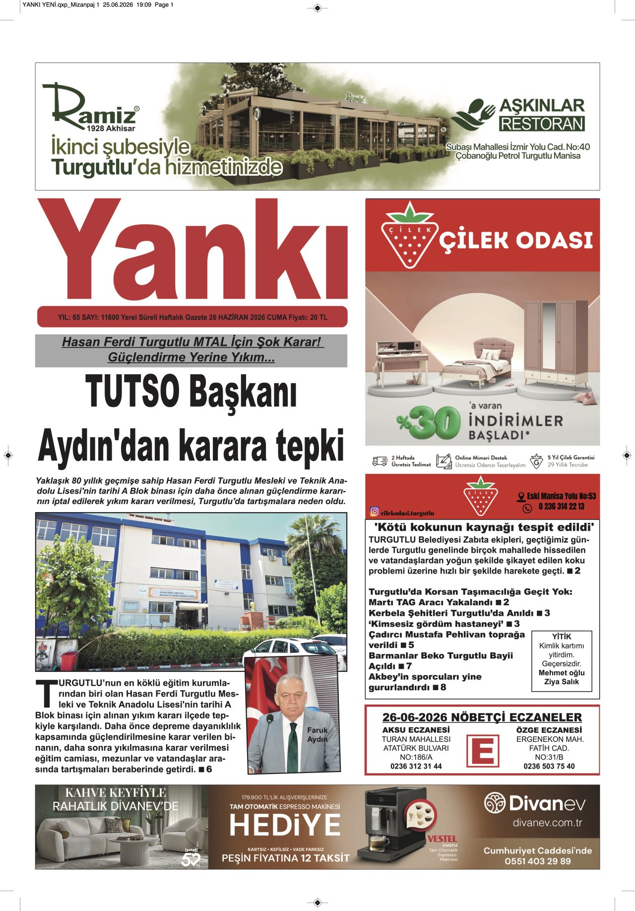 YANKI 26 HAZİRAN 2026 CUMA