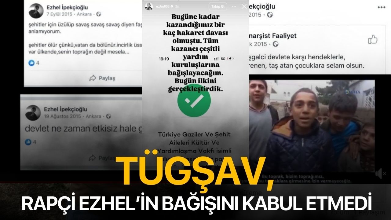 TÜGŞAV, rapçi Ezhel’in bağışını kabul etmedi