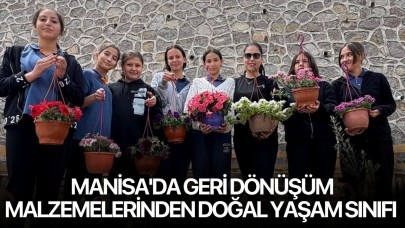 Manisa'da geri dönüşüm malzemelerinden doğal yaşam sınıfı