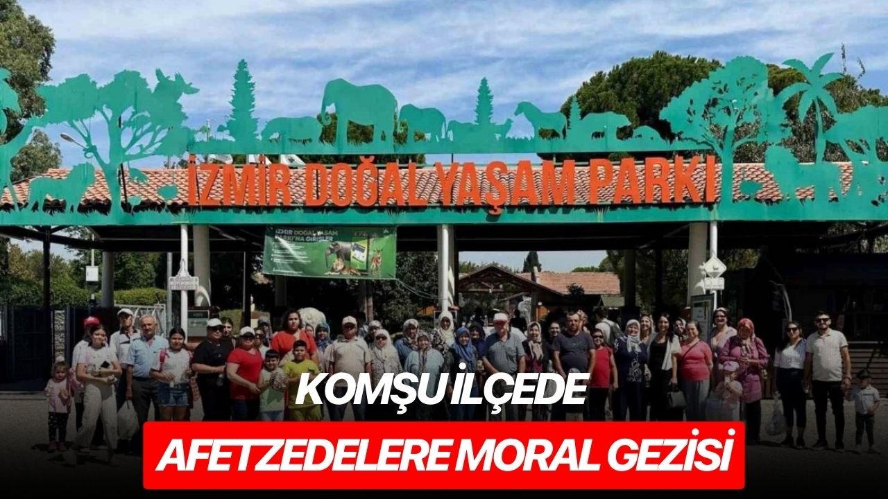 Komşu ilçede afetzedelere moral gezisi