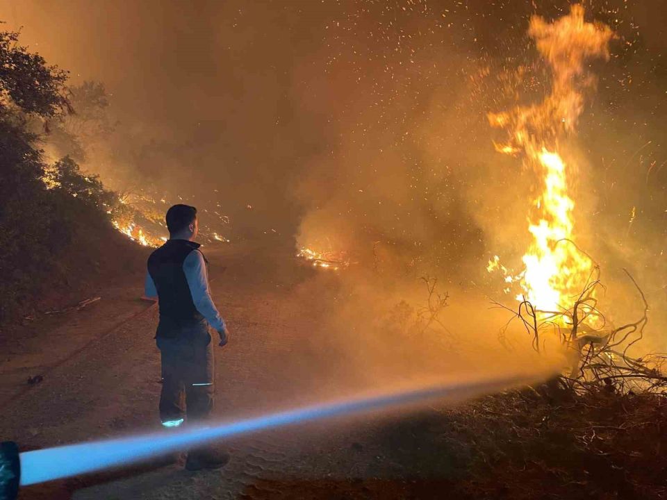 Muğla’da alevler geceyi aydınlattı
