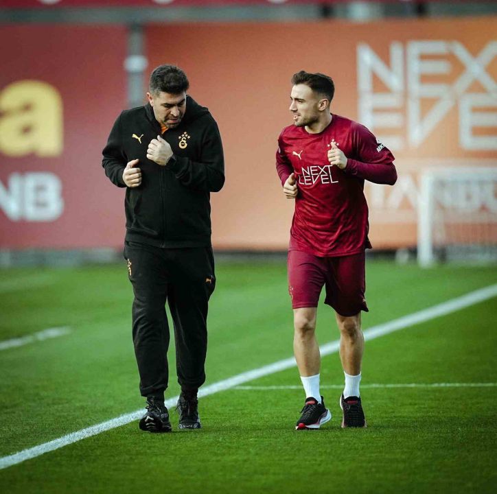 Galatasaray, Gençlerbirliği maçı hazırlıklarını sürdürdü (Antrenmandan kareler)