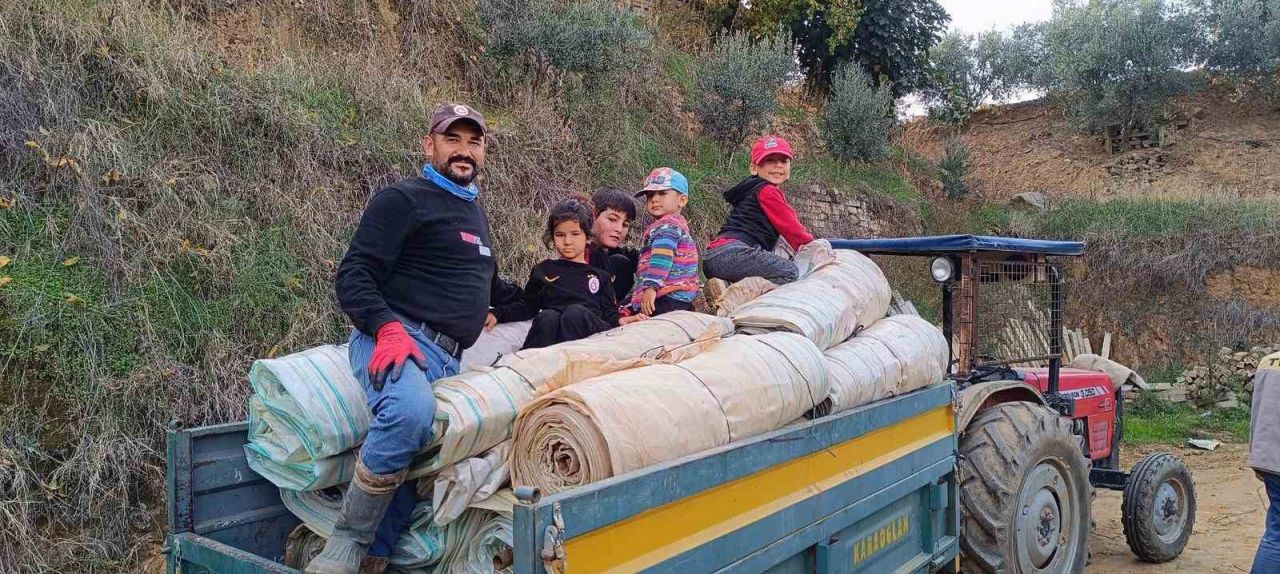Manisa'da üzüm hasadı bitti, bağ örtüleri toplanıyor