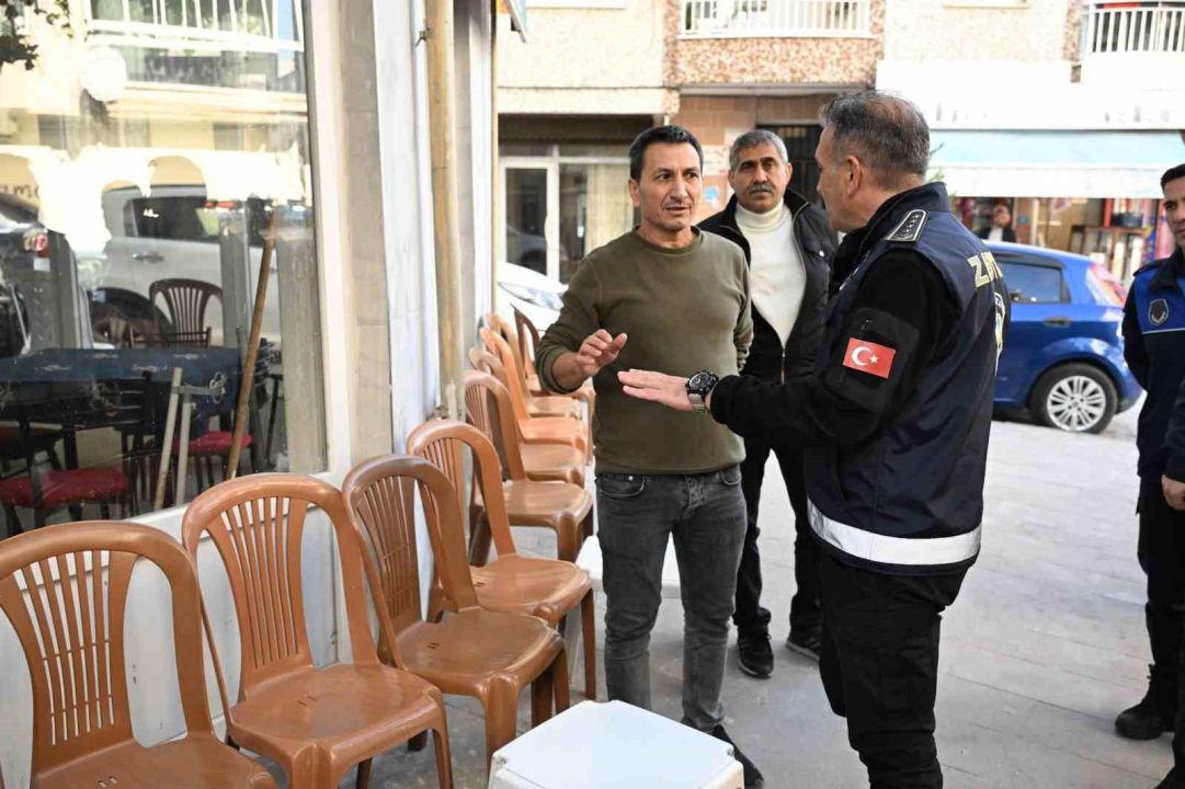 Manisa’da kaldırım işgaline yönelik denetimler devam ediyor
