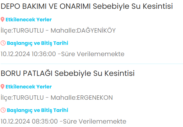 Su kesintisi yaşanacak! O mahallede oturanlar dikkat!