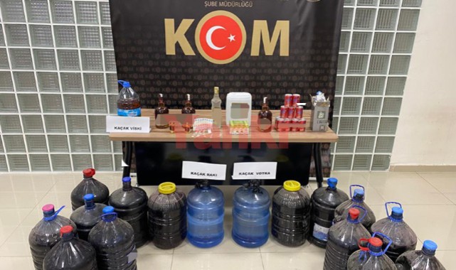 Turgutlu'da  kaçak ve sahte içki operasyonu