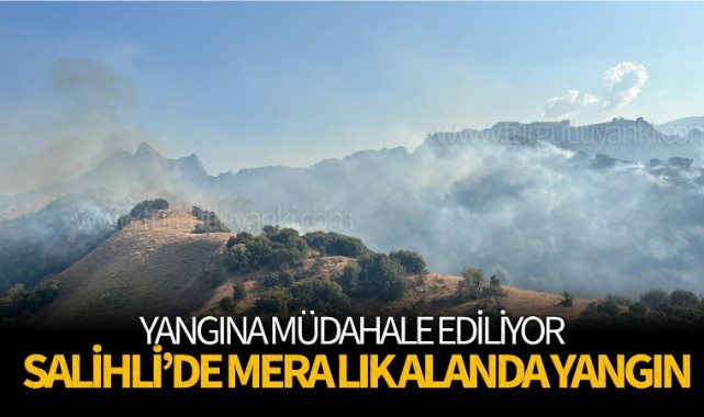 Salihli'de mera alanında yangın çıktı