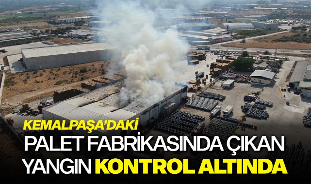 İzmir'de palet fabrikasında çıkan yangın kontrol altında