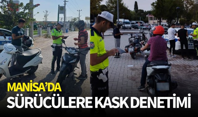 Manisa'da sürücülere kask denetimi