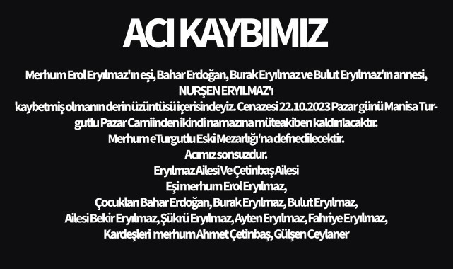 Acı kaybımız