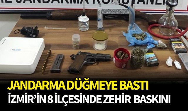 Jandarma düğmeye bastı, İzmir'in 8 ilçesinde zehir baskını