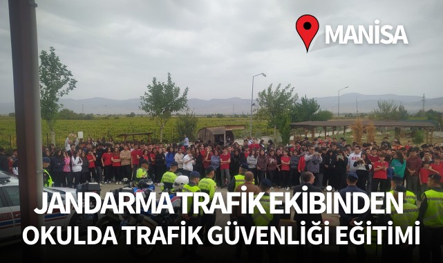 Jandarma trafik ekibinden okulda trafik güvenliği eğitimi