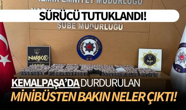 Kemalpaşa'da durdurulan minibüsten bakın neler çıktı!