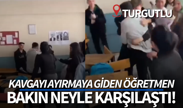 Kavgayı ayırmaya giden öğretmen bakın neyle karşılaştı!