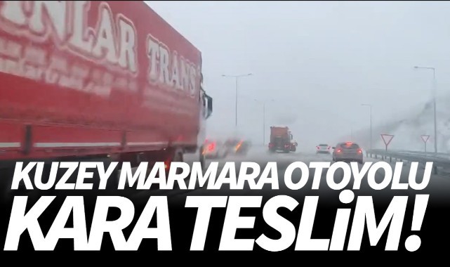 Kuzey Marmara otoyolunda yoğun kar yağışı