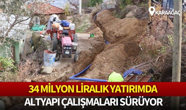 O ilçenin 34 milyon liralık yatırımında altyapı çalışmaları sürüyor