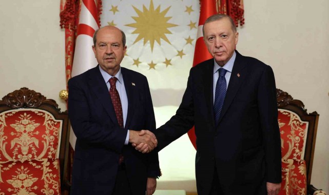 Cumhurbaşkanı Erdoğan, KKTC Cumhurbaşkanı Tatar ile görüştü