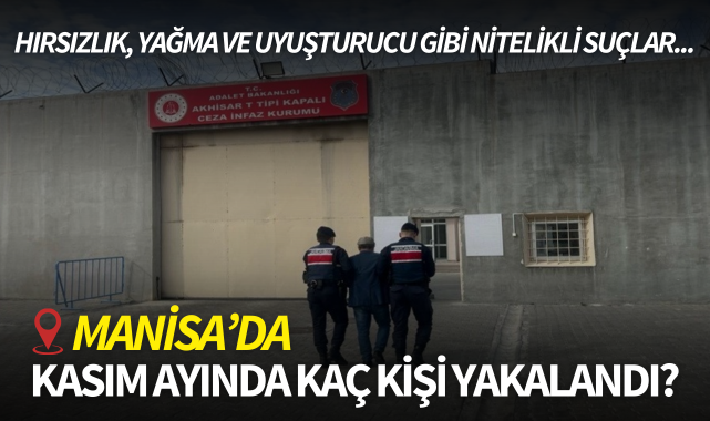 Manisa'da kasım ayında kaç kişi yakalandı?