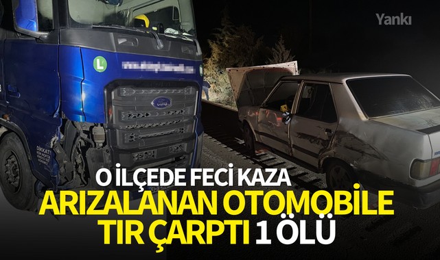 Arızalanan otomobile tır çarptı: 1 ölü