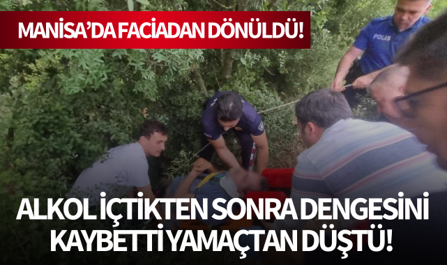 Manisa'da faciadan dönüldü: Dengesini kaybetti, yamaçtan düştü!