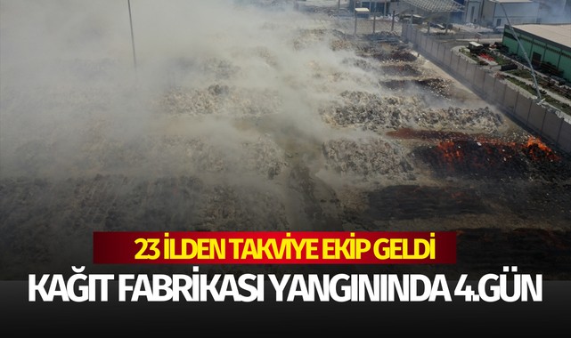 Aydın'da kağıt fabrikasında çıkan yangın 4. gününde devam ediyor