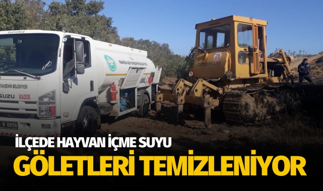 İlçede hayvan içme suyu göletleri temizleniyor