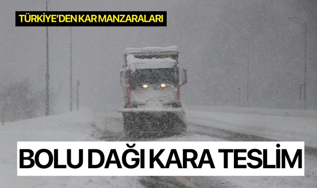 Bolu Dağı'nda kar yağışı etkili oluyor