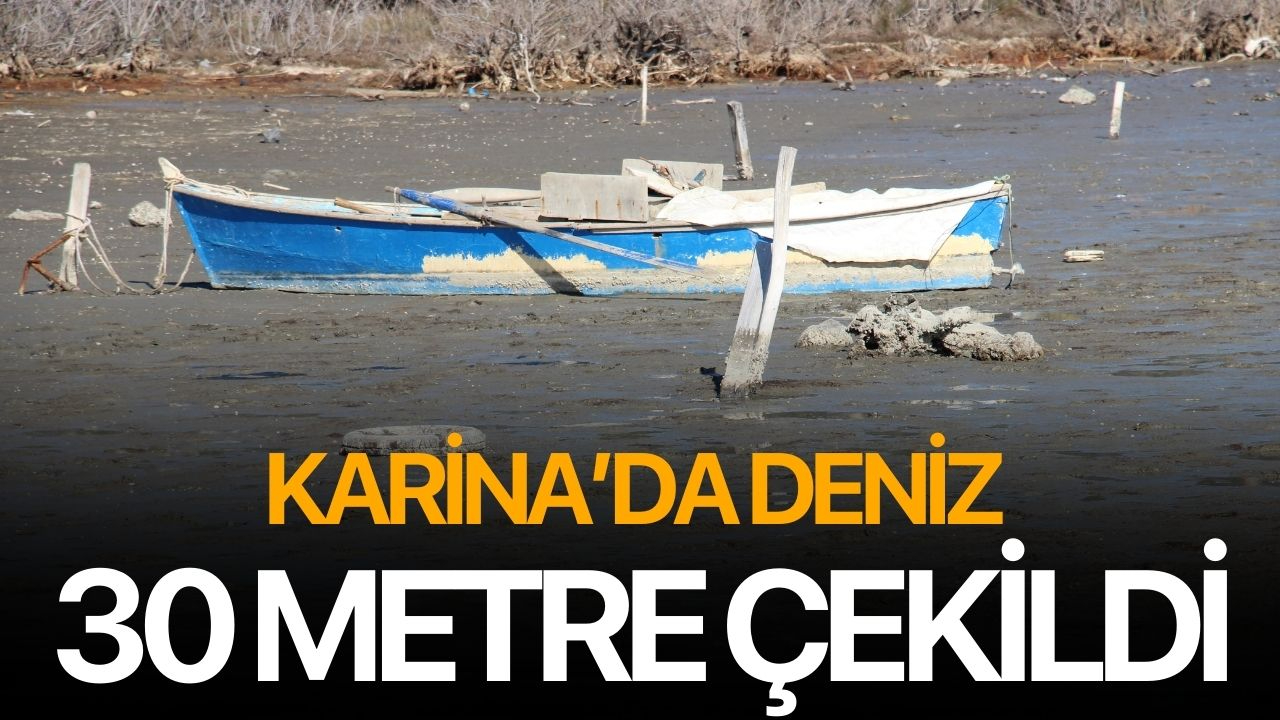 Karina’da deniz 30 metre çekildi