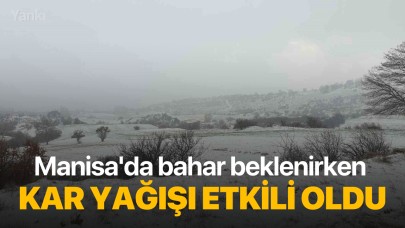 Manisa'da bahar beklenirken kar yağışı etkili oldu