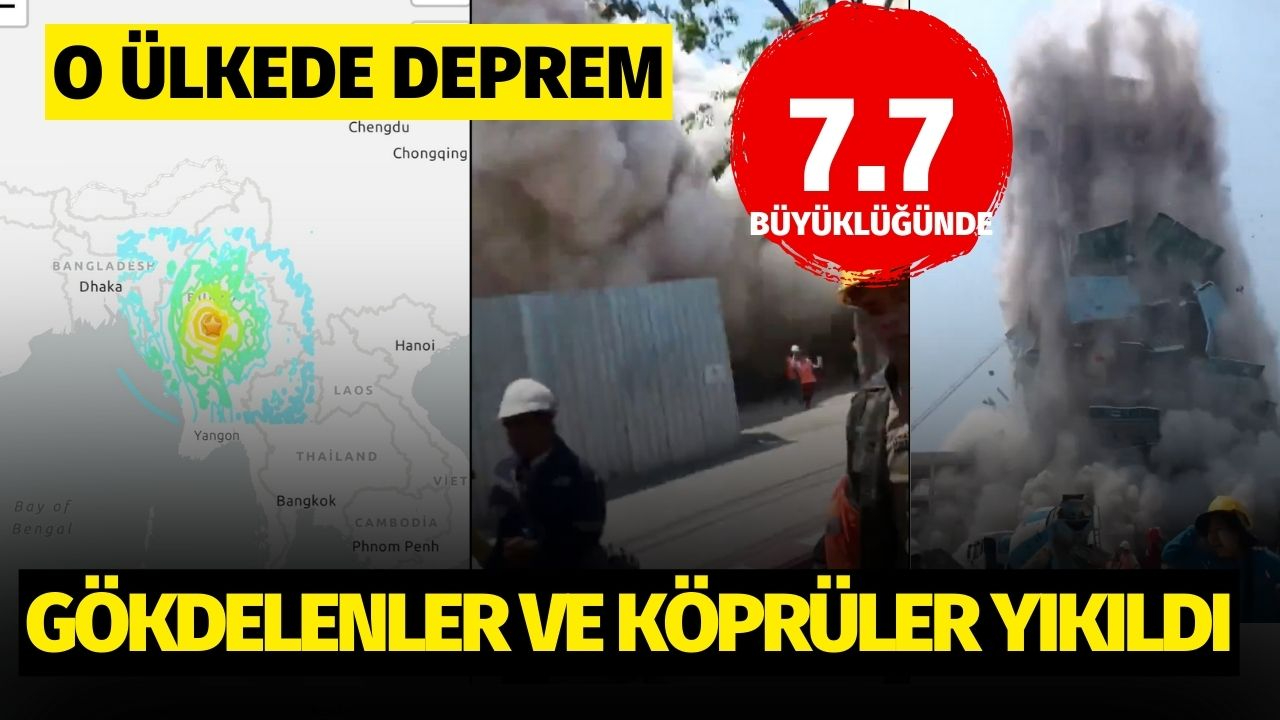 O ülkede 7.7 büyüklüğünde deprem! Gökdelenler ve köprüler yıkıldı