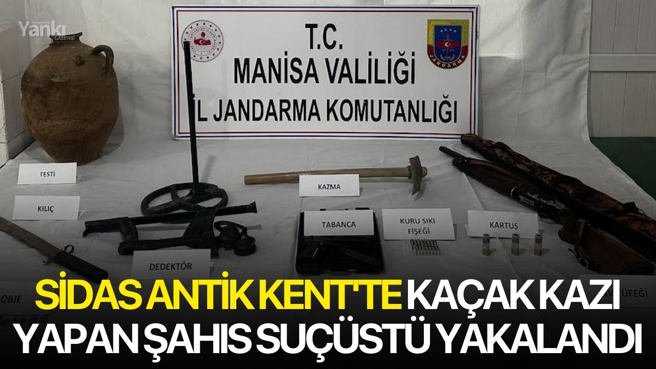 Sidas Antik Kent'te kaçak kazı yapan şahıs suçüstü yakalandı