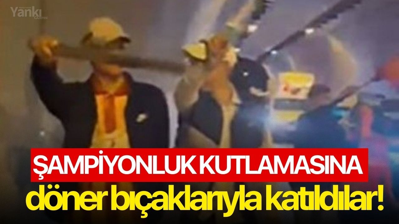 Şampiyonluk kutlamasına döner bıçaklarıyla katıldılar