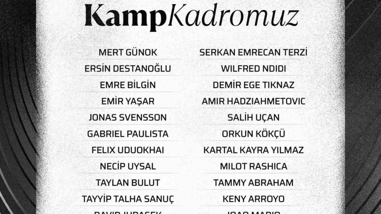 Beşiktaş’ın, Lausanne maçı kamp kadrosu belli oldu