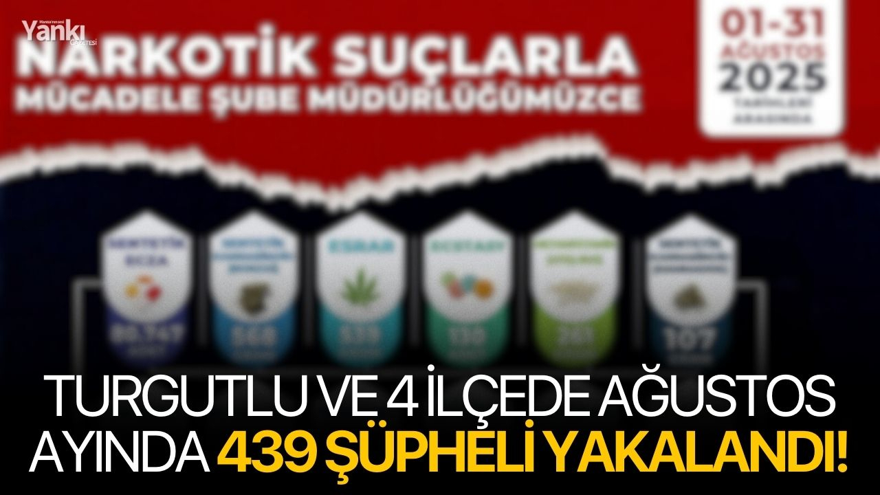 Turgutlu ve 4 ilçede Ağustos ayında 439 şüpheli yakalandı!