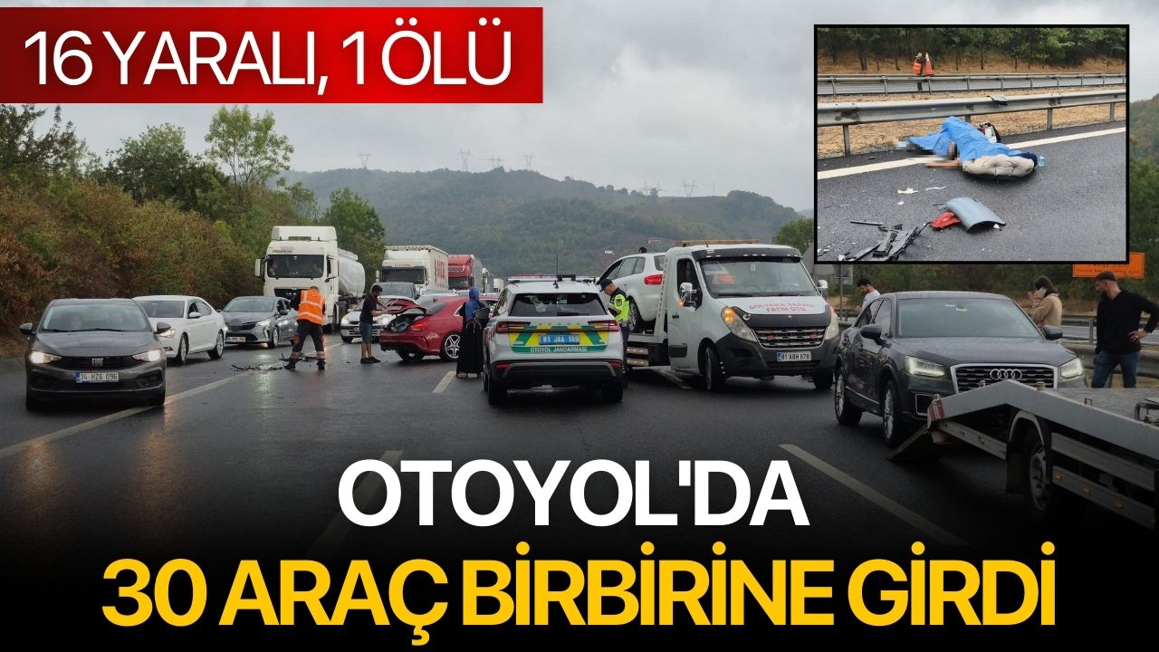 Otoyol'da 30 araç birbirine girdi: 16 yaralı, 1 ölü
