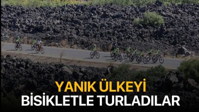 Yanık ülkeyi bisikletle turladılar