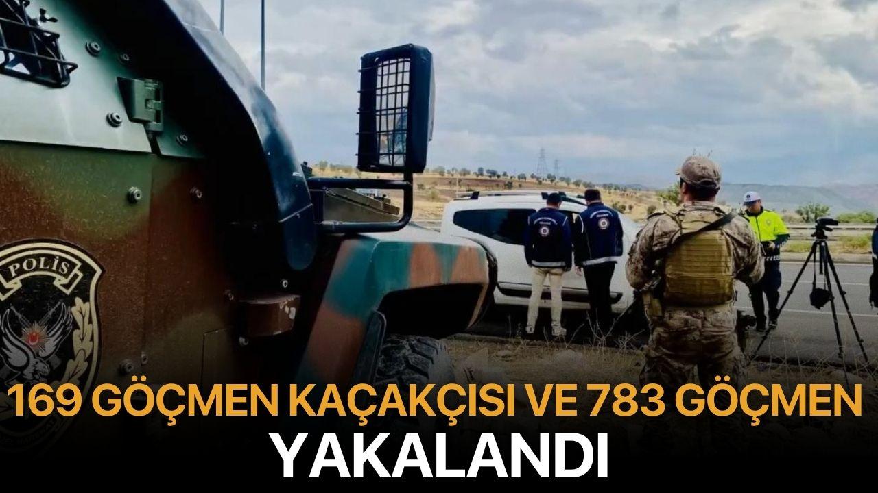 169 Göçmen Kaçakçısı ve 783 Göçmen Yakalandı