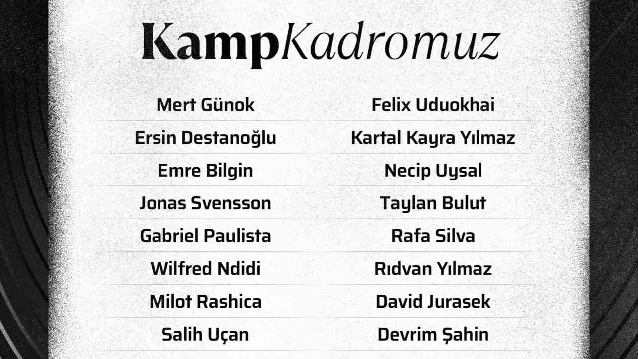 Beşiktaş’ın, Konyaspor maçı kamp kadrosu belli oldu