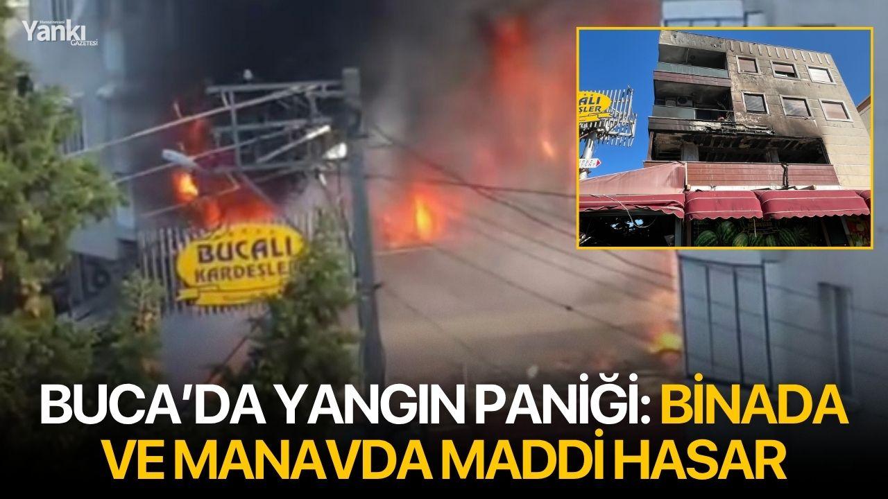 Buca’da Yangın Paniği: Binada ve Manavda Maddi Hasar