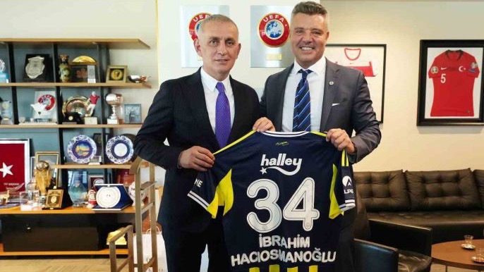 Fenerbahçe Başkanı Sadettin Saran, TFF Başkanı Hacıosmanoğlu’nu ziyaret etti