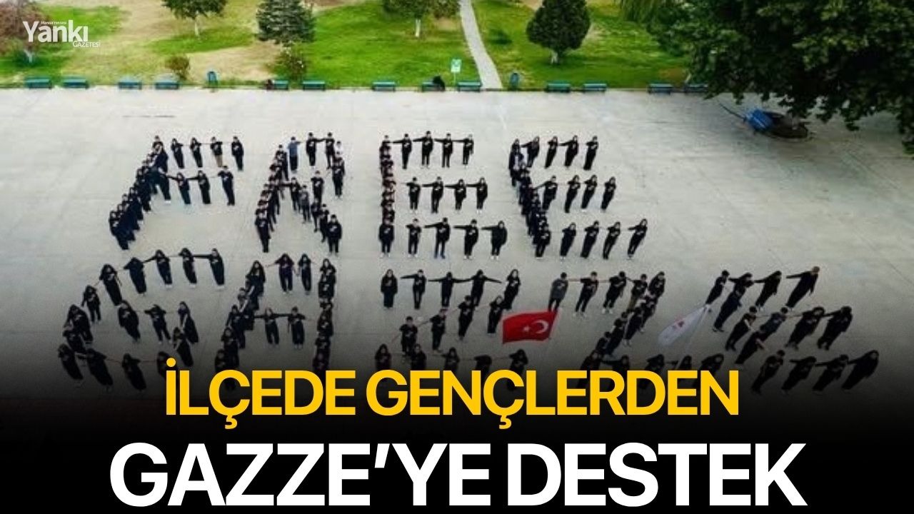 İlçede gençlerden Gazze’ye destek