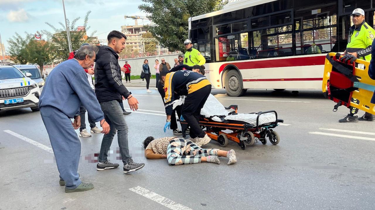Otobüs çarptı: Metrelerce savrulan kadın ağır yaralandı!