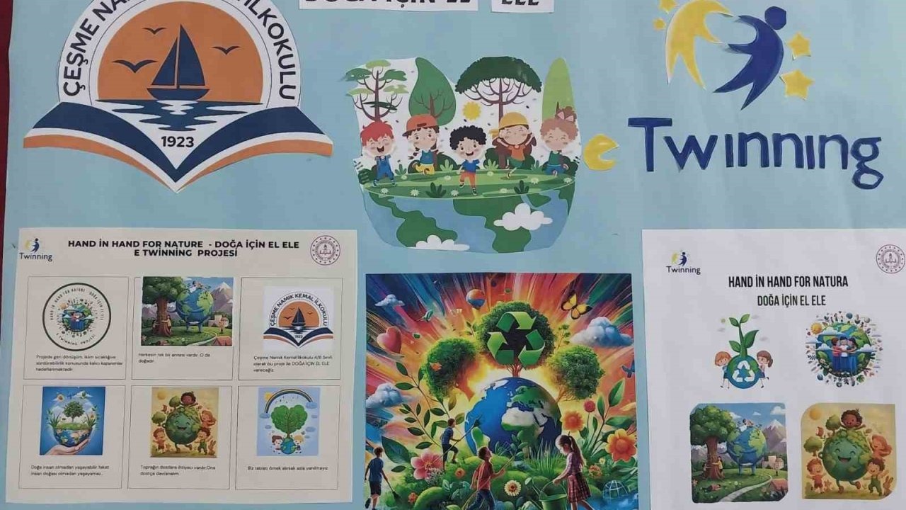 Çeşmeli öğrenciler, doğa dostu ’eTwinning’ projesinde buluştu