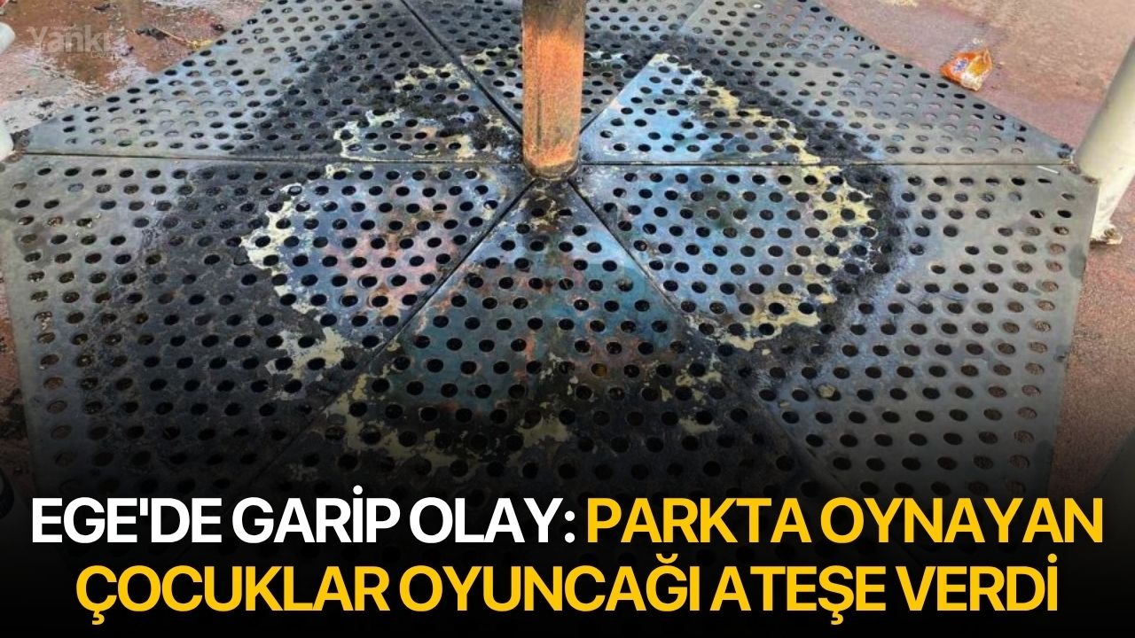 Ege'de garip olay: Parkta oynayan çocuklar oyuncağı ateşe verdi