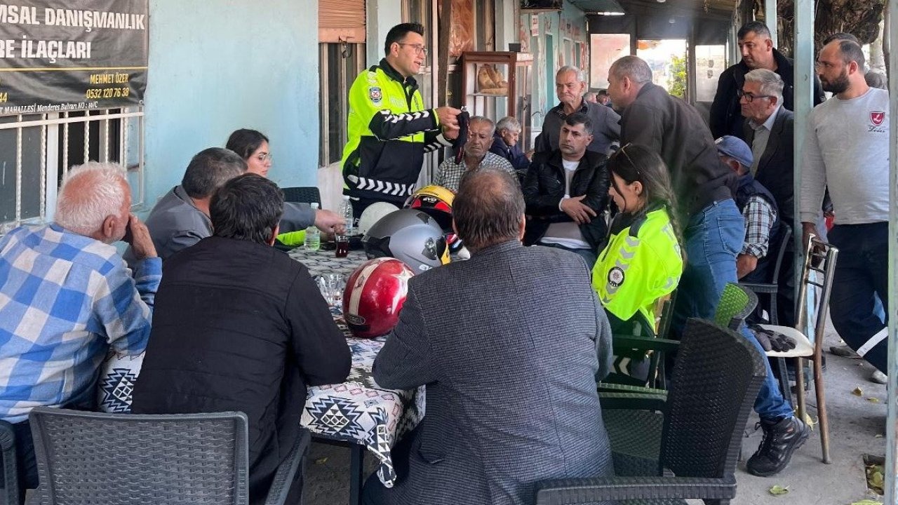 İlçede çiftçilere ve sürücülere yeni trafik kuralları anlatıldı
