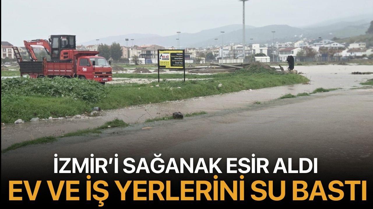 İzmir’i Sağanak Esir Aldı Ev ve İş Yerlerini Su Bastı