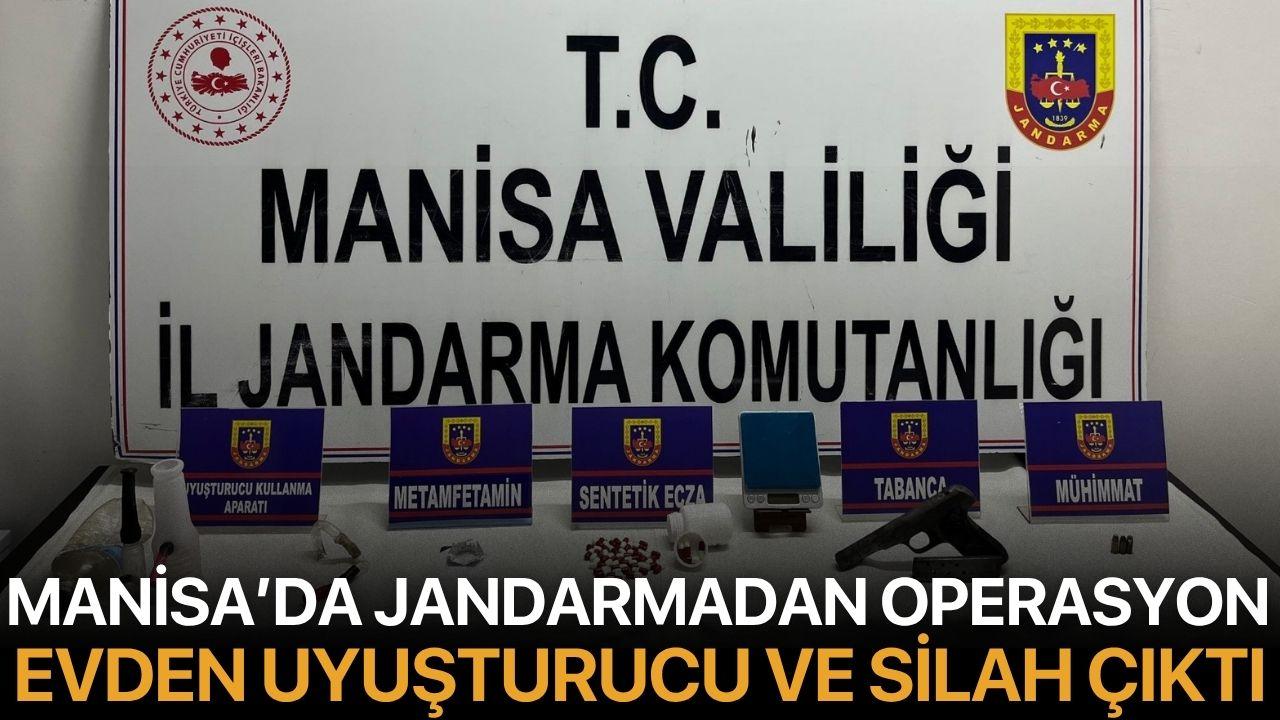 Manisa’da Jandarmadan Operasyon Evinden Uyuşturucu ve Silah Çıktı