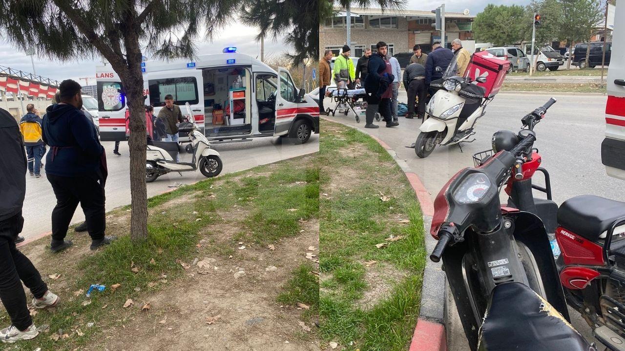 Turgutlu'da kaza: Motosiklet otomobil ile çarpıştı!