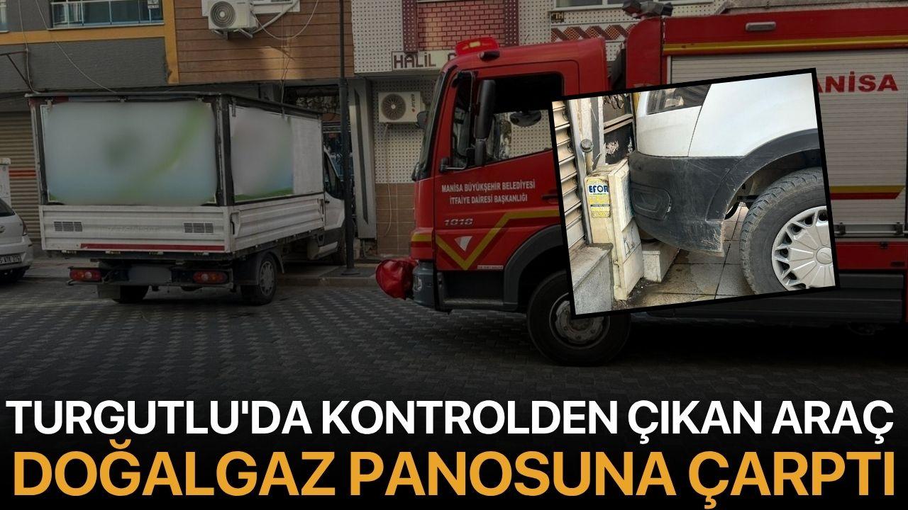 Turgutlu'da Kontrolden Çıkan Araç Doğalgaz Panosuna Çarptı